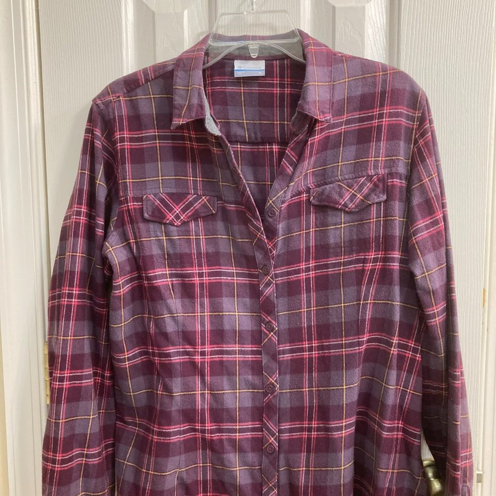 Columbia, Women's XL flannel, purple shirt